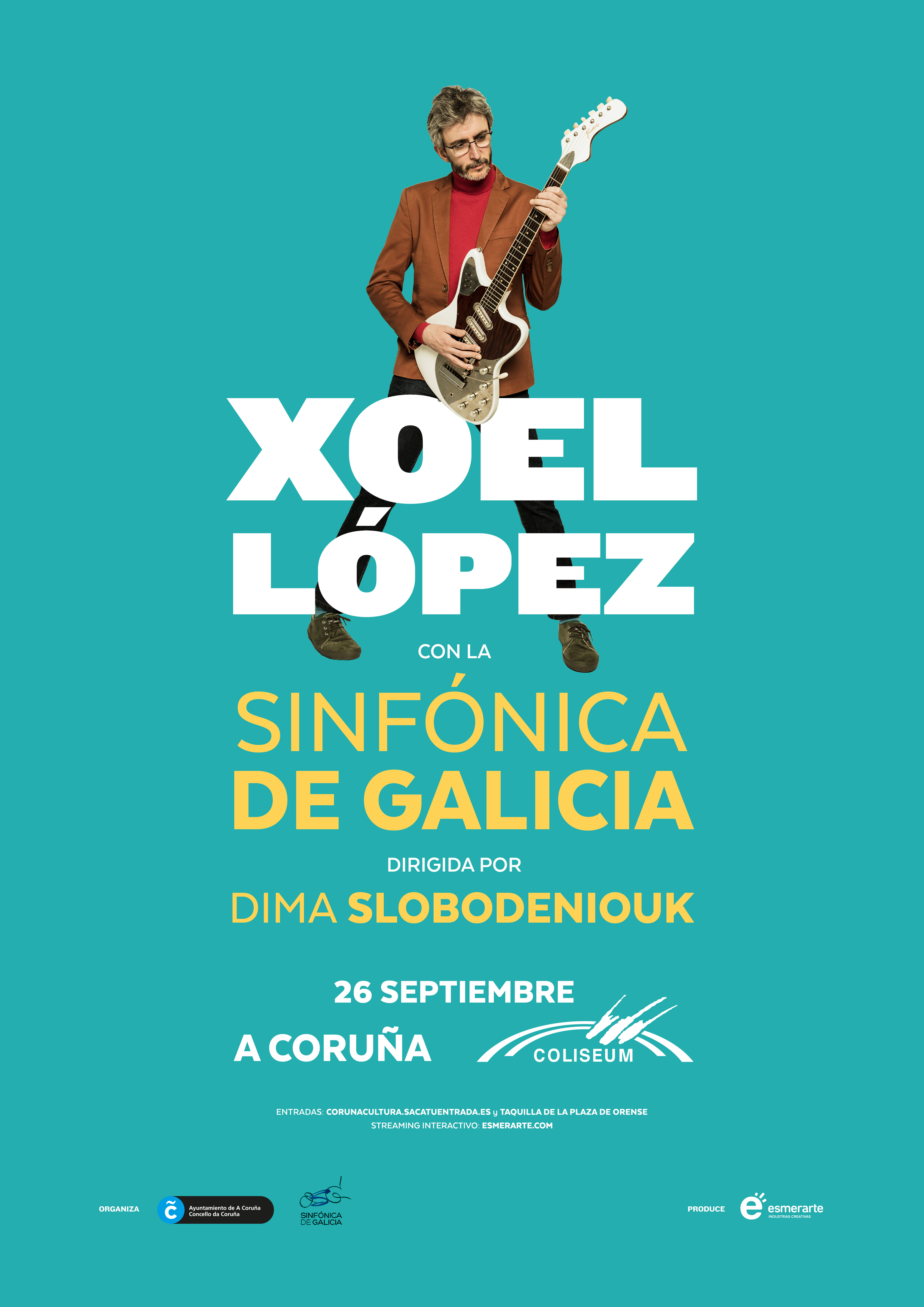 Saludar bandeja Frágil Xoel López ofrecerá un exclusivo concierto con la Orquesta Sinfónica de  Galicia en el Coliseum de A Coruña el 26 de septiembre